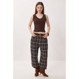 Lovelyİstanbul V Yaka Basic Fitilli Örme Bluz LRN0029 KAHVERENGİ