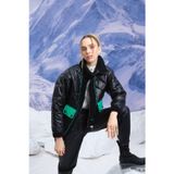 Lovelystore Kaşe Detaylı Siyah Kürklü Mont