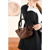 Lovelystore Yeni Sezon Kilit Detaylı Süet&Nubuk Uzun Askılı Trend Mini Çanta (14x27)