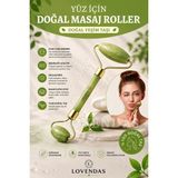 Lovendas Yeşim %100 Doğal Taş Masaj Aleti - Yeşim Taşı Roller Jawline Etkisi
