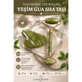 Lovendas Yeşim Taşı Roller ve Gua Sha Taşı Doğal Yüz ve Cilt Terapi