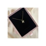 Lovera Jewellery 925 Ayar Gümüş Sertifikalı 14K Gold Renk H Harfli Harf Kolye