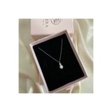 Lovera Jewellery 925 Ayar Gümüş Sertifikalı Beyaz Opal Taşlı Damla Kolye Kadın Zarif Minimal Gümüş Takı Sevgiliye Özel Gün Doğum Günü Hediyesi Günlük Şık Tasarım