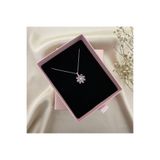 Lovera Jewellery 925 Ayar Gümüş Sertifikalı Pembe Taşlı Papatya Çiçeği Kolye Kadın Zarif Minimal Gümüş Takı Sevgiliye Özel Gün Doğum Günü Hediyesi Günlük Şık Tasarım
