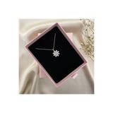 Lovera Jewellery 925 Ayar Gümüş Sertifikalı Rose Renk Beyaz Taşlı Papatya Çiçeği Kolye Kadın Zarif Minimal Gümüş Takı Sevgiliye Özel Gün Doğum Günü Hediyesi Günlük Şık Tasarım
