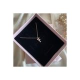 Lovera Jewellery 925 Ayar Gümüş Sertifikalı Rose Renk F Harfli Harf Kolye