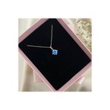 Lovera Jewellery 925 Ayar Gümüş Sertifikalı Rose Renk Mavi Taşlı Tek Taş Kolye Kadın Zarif Minimal Gümüş Takı Sevgiliye Özel Gün Doğum Günü Hediyesi Günlük Şık Tasarım