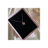 Lovera Jewellery 925 Ayar Gümüş Sertifikalı Rose Renk N Harfli Harf Kolye
