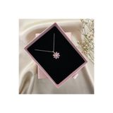 Lovera Jewellery 925 Ayar Gümüş Sertifikalı Rose Renk Pembe Taşlı Papatya Çiçeği Kolye Kadın Zarif Minimal Gümüş Takı Sevgiliye Özel Gün Doğum Günü Hediyesi Günlük Şık Tasarım