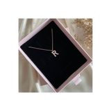 Lovera Jewellery 925 Ayar Gümüş Sertifikalı Rose Renk R Harfli Harf Kolye