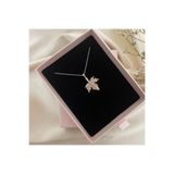 Lovera Jewellery 925 Ayar Gümüş Sertifikalı Rose Renk Sonbahar Yaprağı Kolye Kadın Zarif Minimal Gümüş Takı Sevgiliye Özel Gün Doğum Günü Hediyesi Günlük Şık Tasarım