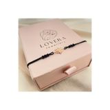 Lovera Jewellery 925 Ayar Gümüş Sertifikalı Rose Renk Tek Taş Lotus Çiçeği Şans ve Sevgili Bilekliği