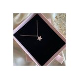 Lovera Jewellery 925 Ayar Gümüş Sertifikalı Rose Renk Yıldız Kolye Kadın Zarif Minimal Gümüş Takı Sevgiliye Özel Gün Doğum Günü Hediyesi Günlük Şık Tasarım