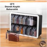 Lovesta Home 12'li Standlı Kaşıklı Baharatlık Seti
