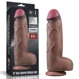 Lovetoy Çift Katmanlı Deri 31 Cm Büyük Boy Damarlı Kalın Dildo