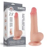 Lovetoy Çift Katmanlı Kayar Deri Damarlı 19.5 Cm Dildo