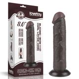 Lovetoy Çift Katmanlı Kayar Deri Damarlı 20 Cm Dildo Siyah Yapay Penis