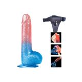Lovetoy Çift Renkli Ultra Yumuşak 19 Cm Kemerli Jel Dildo