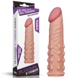 Lovetoy Pleasure X Tender 4 Cm Uzatmalı Tırtıklı Ten Dokulu Penis Kılıfı Açık Renk