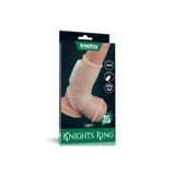 Lovetoy Vibrating Drip Knights Ring With Scrotum Sleeve (White) Destekli Penis Halkası