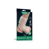 Lovetoy Vibrating Silk Knights Ring With Scrotum Sleeve (White) Destekli Titreşimli Penis Halkası