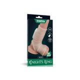 Lovetoy Vibrating Wave Knights Ring With Scrotum Sleeve (White) Titreşimli Penis Halkası