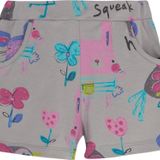 Lovetti Ay Grisi Chirping Animals Kız Çocuk Desenli Cepli Şort