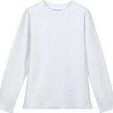 Lovetti Beyaz Basic Kışlık Sıfır Yaka Uzun Kollu Kız Çocuk Tişört
