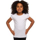 Lovetti Beyaz Basic Kız Çocuk Sıfır Yaka Karpuz Kol Tişört