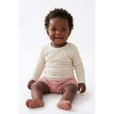 LOVETTI Ekru Basic Kız Bebek Çıtçıtlı Yaka Uzun Kollu Tişört