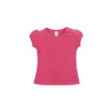 LOVETTI Fuşya Basic Kız Bebek Çıtçıtlı Sıfır Yaka Karpuz Kol Tişört