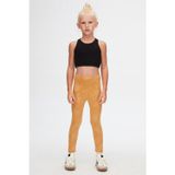 Lovetti Hardal Çiçek Desen Jakarlı Kız Çocuk Tam Boy Tayt