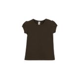 LOVETTI Kahverengi Basic Kız Bebek Çıtçıtlı Sıfır Yaka Karpuz Kol Tişört