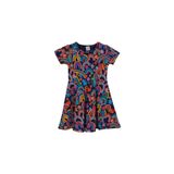 Lovetti Kız Çocuk Brave & Happy Desen Kısa Kol Kloşe Etek Elbise DESENLİ 1 Yaş