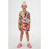 Lovetti Kız Çocuk Cutouts Foliage Desen Uzun Kol Elbise - Çok Renkli - 1 Yaş