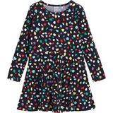 Lovetti Kız Çocuk Cutouts Shape Desen Uzun Kol Elbise - 6 Yaş - Çok Renkli