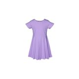 Lovetti Kız Çocuk Düz Basic Kısa Kol Elbise - 2 Yaş - Lila
