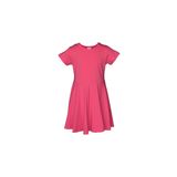 Lovetti Kız Çocuk Düz Basic Kısa Kol Elbise - 3 Yaş - Nar Çiçeği