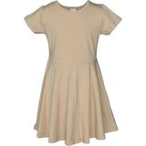 Lovetti Kız Çocuk Düz Basic Kısa Kol Elbise - 3 Yaş - Sütlü Kahve