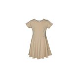 Lovetti Kız Çocuk Düz Basic Kısa Kol Elbise - 4 Yaş - Sütlü Kahve
