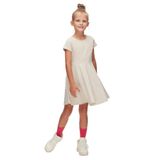 Lovetti Kız Çocuk Düz Basic Kısa Kol Elbise - 4 Yaş - Taş