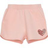 Lovetti Kız Çocuk Kalp Baskılı Iki Iplik Şort - Açık Pudra - 1 Yaş