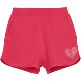 Lovetti Kız Çocuk Kalp Baskılı Iki Iplik Şort - Nar Çiçeği - 1 Yaş