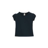LOVETTI Koyu Lacivert Basic Kız Bebek Çıtçıtlı Sıfır Yaka Karpuz Kol Tişört