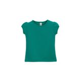 Lovetti Koyu Yeşil Basic Kız Bebek Çıtçıtlı Sıfır Yaka Karpuz Kol Tişört