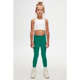 Lovetti Koyu Yeşil Kız Çocuk Kışlık Basic Tayt - 3 Yaş