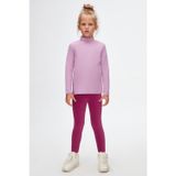 LOVETTI Lila Basic Kışlık Yarım Balıkçı Yaka Uzun Kollu Kız Çocuk Tişört