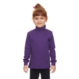 Lovetti Mor Basic Kız Çocuk Çıtçıtlı Tam Balıkçı Yaka Şardonlu Kışlık Uzun Kollu Tişört