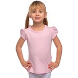 Lovetti Pembe Basic Kız Çocuk Sıfır Yaka Karpuz Kol Tişört