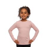 LOVETTI Pudra Pembe Basic Mevsimlik Likralı Uzun Kollu Kız Çocuk Tişört